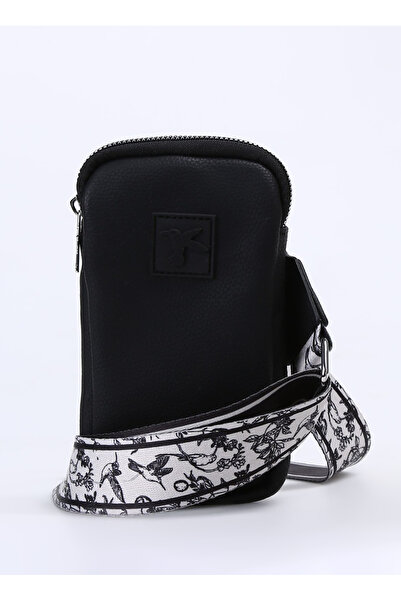Fabrika Siyah Kadın Telefon Çantası STRAP-DAIGA