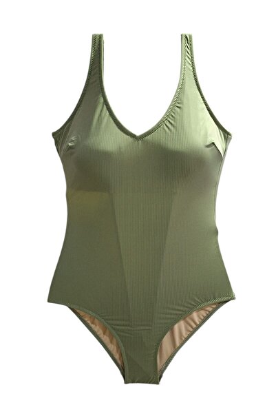 TooHot Women's Green V-Neck Swimsuit