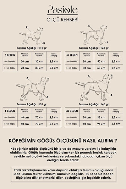 pasiole Köpek Göğüs Tasması Gezdirme Tasması Boyun Tasması