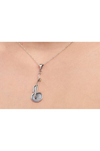 Nalia takı Özel Tasarım El İşi Gümüş Keman Kolye Ucu