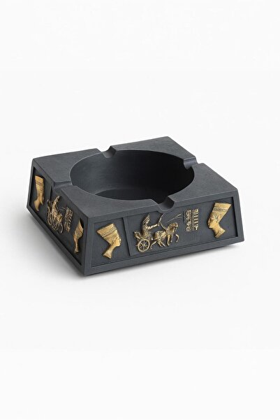 Khleos Roma Concrete Ashtray, Decorative Object with Gold Detail Gray