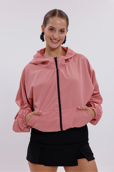 Montland Γυναικείο αδιάβροχο με κουκούλα σε πούδρα, αδιάβροχο και αντιανεμικό...