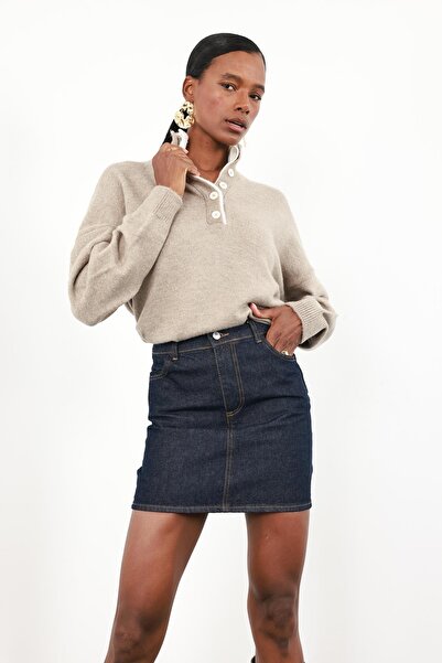 5in1Canpolat Fusta mini din denim Rins, lavabilă în mașină