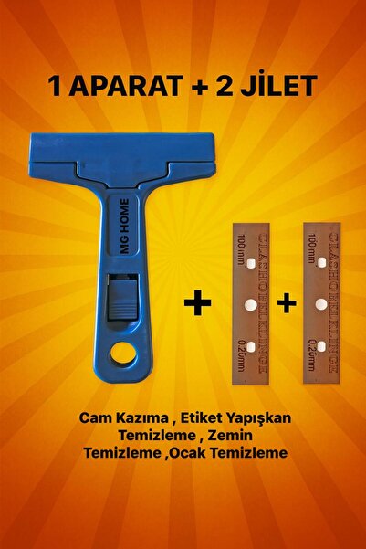 MG HOME (1 APARAT 2 JİLET )Cam Ve Buz Kazıma Metal Uçlu Plastik Sap