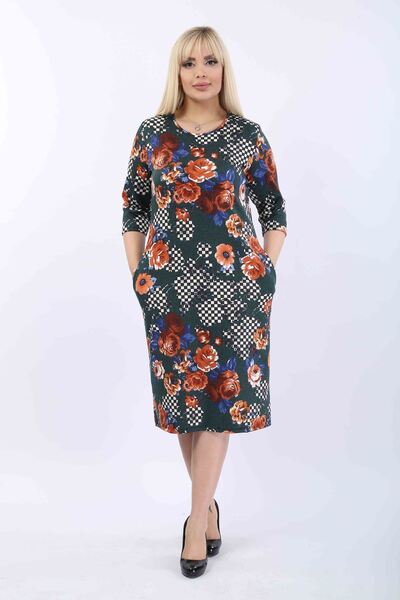 FARBAPLUS Φόρεμα με μοτίβο με τσέπες μεγάλου μεγέθους 37C-2009