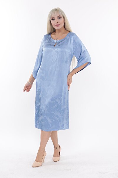 Moday Великий розмір жакардова сатинова сукня 5D-2183