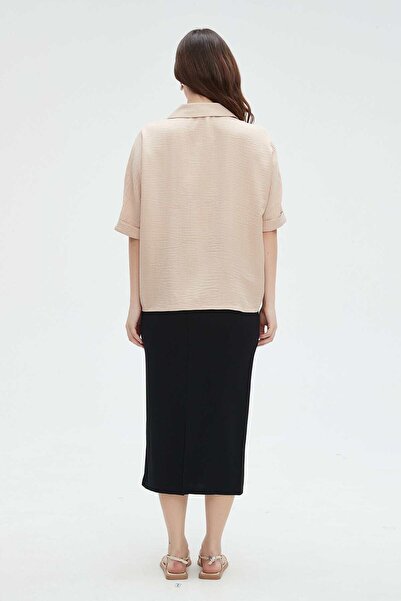 Nichii Women's 3/4 Sleeve Shoulder Print Blouse