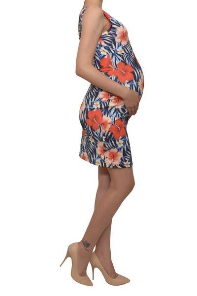 Luvmabelly Maternity 5509 Çiçekli Lohusa Emzirme Elbise