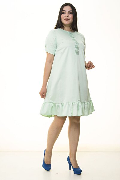 modayız Φόρεμα με βολάν και κορδόνια σε μεγάλο μέγεθος 26D-1334