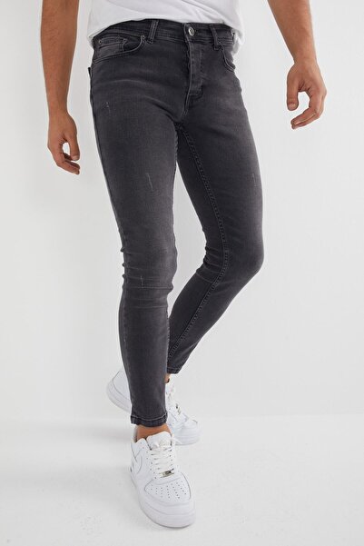 ENERJİN Чоловічі джинси Slim Fit з еластаном, антрацитові, з застібкою