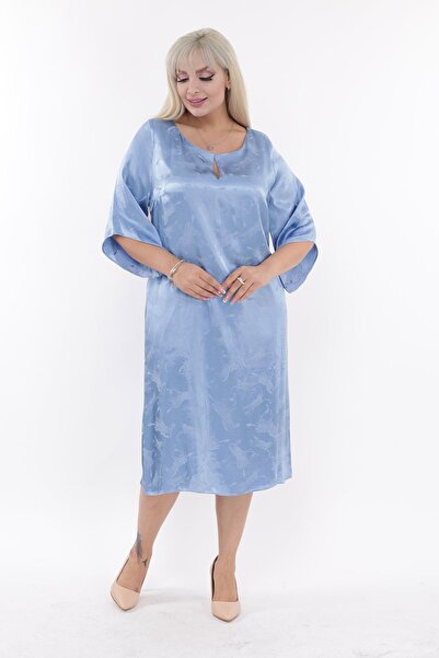 Moday Великий розмір жакардова сатинова сукня 5D-2183