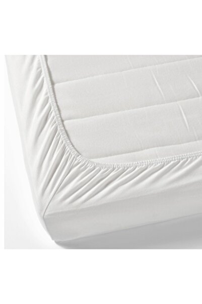 Bebek Özel %100 Pamuklu Bebek Çocuk 70x120 cm Park Beşik Için Lastikli Çarşaf 70x120 Beyaz Beyaz (2 ADET)