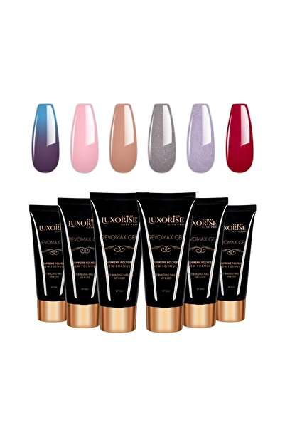 LUXORISE Set de 6 ojă Polygel REVOMAX LUXORISE, Brilliance Nails 05
