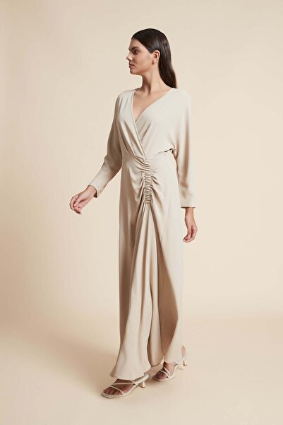 Nichii Solid 3/4 Sleeve Maxi Dress