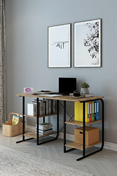 Morpanya Gila Metal Çalışma Masası 4 Raflı Laptop Bilgisayar Masası Ofis Ders...