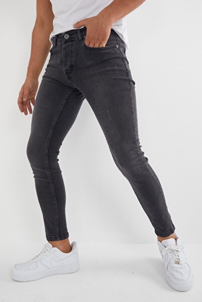 ENERJİN Чоловічі джинси Slim Fit з еластаном, антрацитові, з застібкою