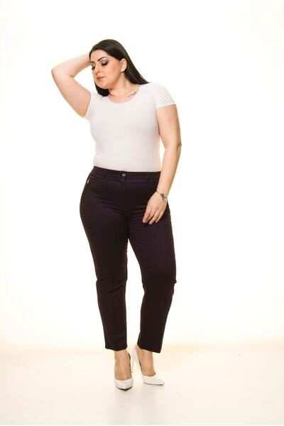 modayız Темно-фіолетові штани великого розміру L1-1688