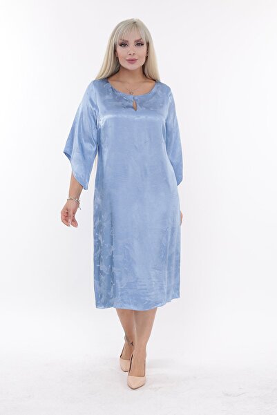 Moday Великий розмір жакардова сатинова сукня 5D-2183