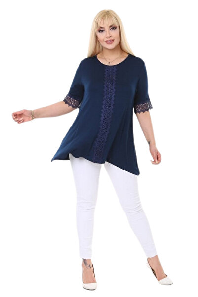 FİERTE Fierte Kadın Büyük Beden Bluz Bk23284 Dantel Detay