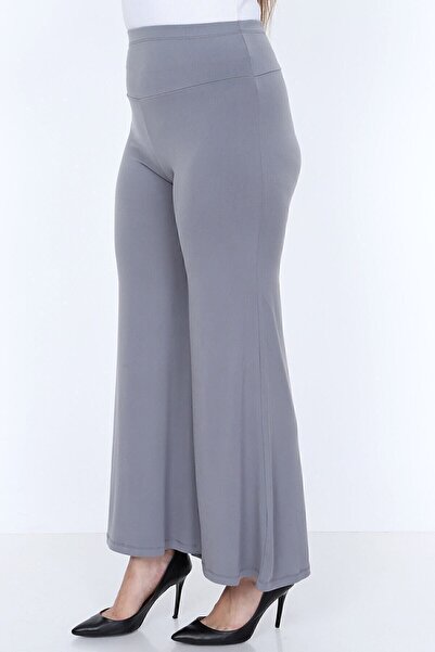 Palena Plna8203 - Sandy Long Palazzo Gray Trousers