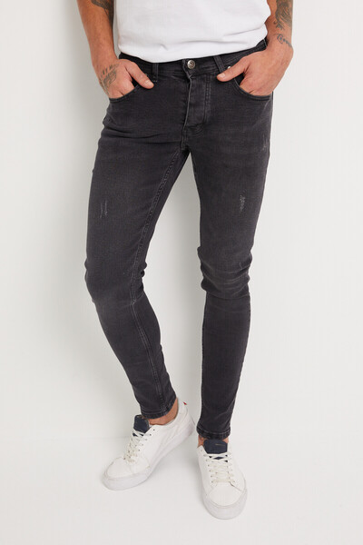 Newtime Ανδρικό τζιν Slim Fit Lycra Dark Anthracite