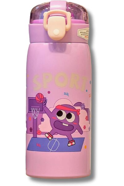 Twisoo زجاجة مياه من الفولاذ المقاوم للصدأ بتصميم رسوم متحركة للأطفال على شكل...