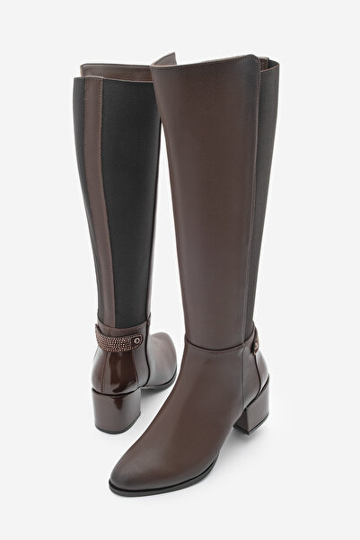 Marjin Klassische Damen-Stiefel mit Absatz und Reißverschluss für den täglichen Gebrauch – Aret Brown