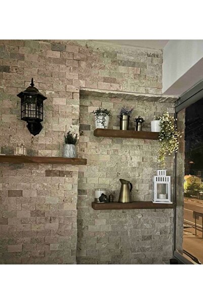 Orman Evim Masif Ahşap 3 lü Raf Kitaplık Dekoratif Duvar Rafı Çiçeklik Banyo Ve Mutfak Düzenleyici 70cm X 15cm