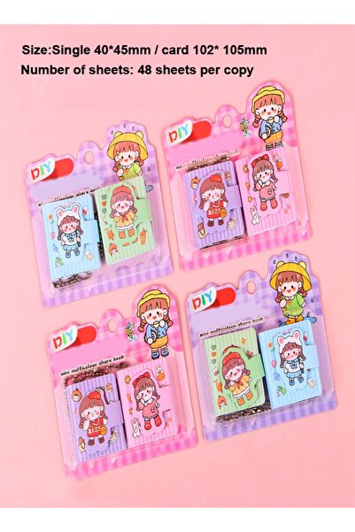 Raffine 16 Pieces Beautiful DIY Multicolor Cotton Doll Cartoon Theme Mini Share Book Pocket Diary Notebook S