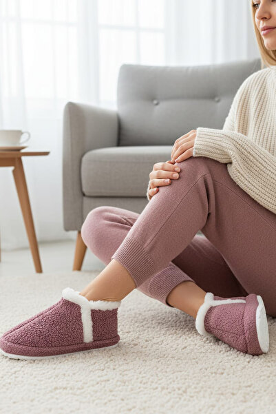 CEYDA SHOES Kadın Peluş Kışlık Panduf, Ev Botu, Pofuduk Ev Ayakkabısı, Babet,...