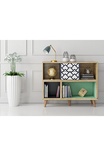 Sakura Ahşap Hunerika Lucca 2 çekmeceli şifonyer-Renkli-Minifiks Bağlantılı