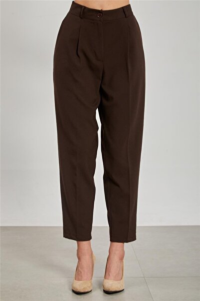 BARRELS AND OIL Kadın Havuç Kumaş Pantolon - Kahve