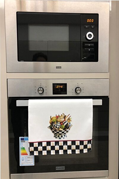 DEKOMOD Dekoratif Mutfak Pamuklu Fırın Havlusu Özel Desenli Damalı Model 35x50 Cm Yıkanabilir Pamuklu Ürün