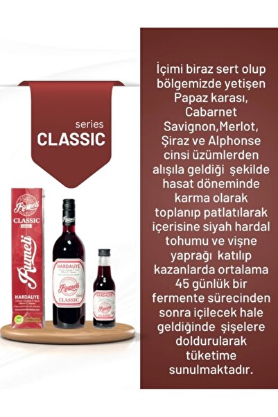 Genel Markalar Meşhur Kırklareli Hardaliyesi Classic 750ml