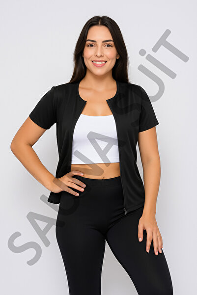 SAUNA SUIT Θερμικό κοστούμι με κοντό μανίκι με φερμουάρ για αδυνάτισμα και καύση λίπους