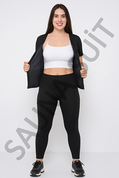 SAUNA SUIT Θερμικό κοστούμι με κοντό μανίκι με φερμουάρ για αδυνάτισμα και καύση λίπους