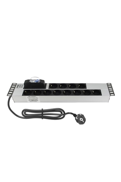 AMP CONNECT 19'' 2u 12' Li Schuko Sigortalı Aluminyum Rack Kabin Grup Priz Pdu