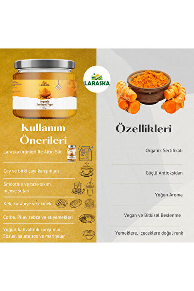 Laraska Organik Organik Toz Zerdeçal- Organic Turmeric Powder - Turmeric Ground 100g