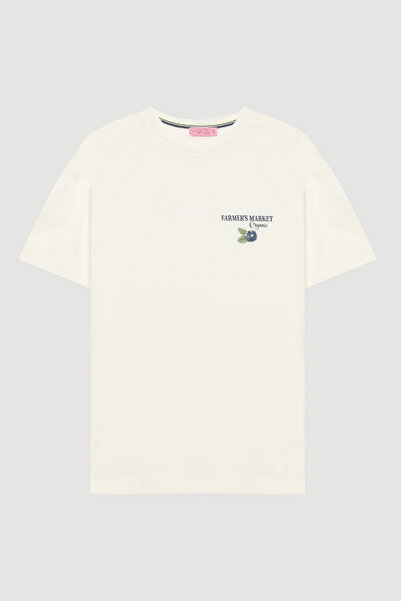 Quzu تي شيرت مطبوع بالتوت الأزرق إكرو