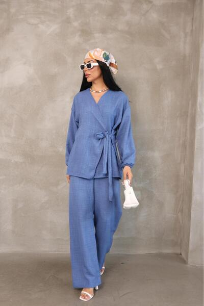 MEN Cross Linked Cotton Linen Kimono Set