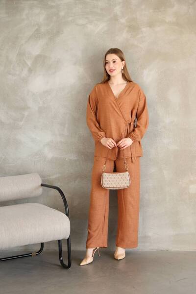 MEN Cross Linked Cotton Linen Kimono Set