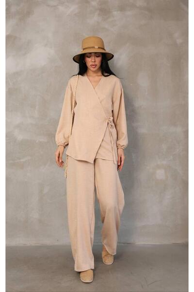 MEN Cross Linked Cotton Linen Kimono Set