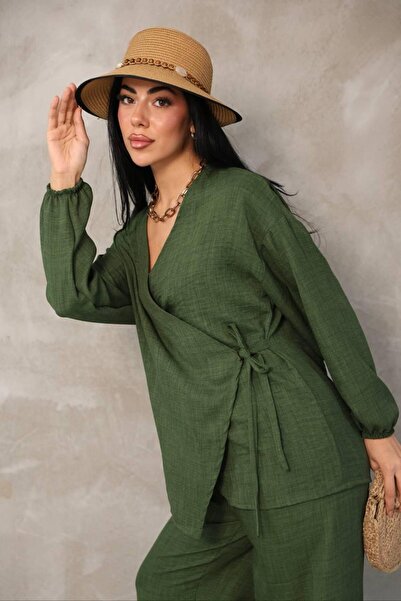 MEN Cross Linked Cotton Linen Kimono Set