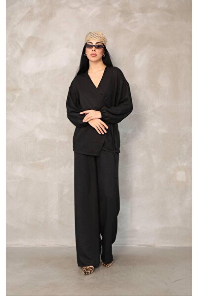 MEN Cross Linked Cotton Linen Kimono Set