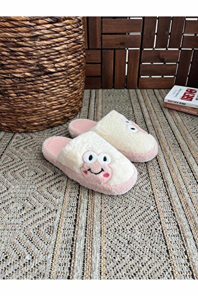 Behtah Kundura Plush Sweet Women's House Slippers - Frog Figured, Dowry and Bundle Slippers, Noiseless Thick Sole