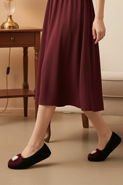 CEYDA SHOES Ornate Velvet Ballerinas for Daily Use - Gift, Slippers, Booties and Shower Flats