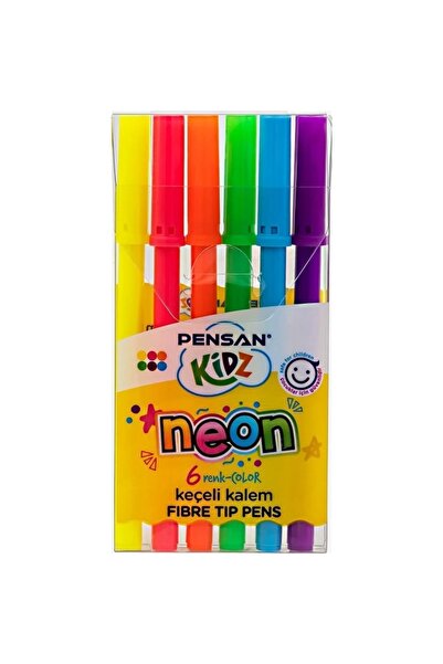 Pensan أقلام تلوين كيدز 6 قطع - لون نيون / 99075