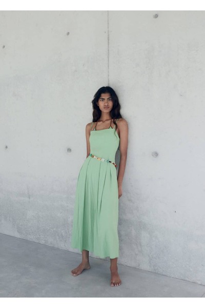 MANGO Woman Evaze midi elbise