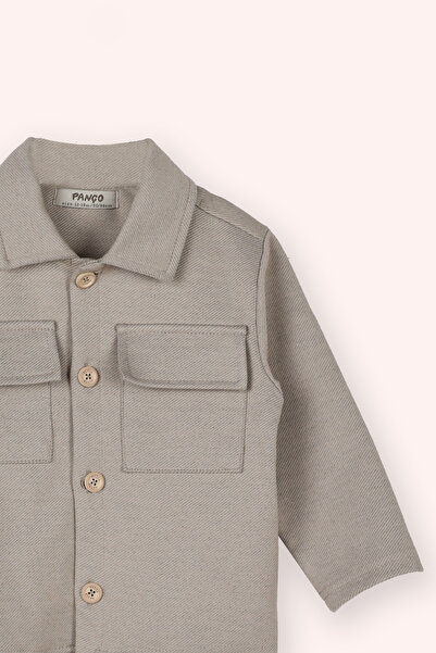 Panço Baby Boy Shirt Collar Pocket Detailed Stone Jacket