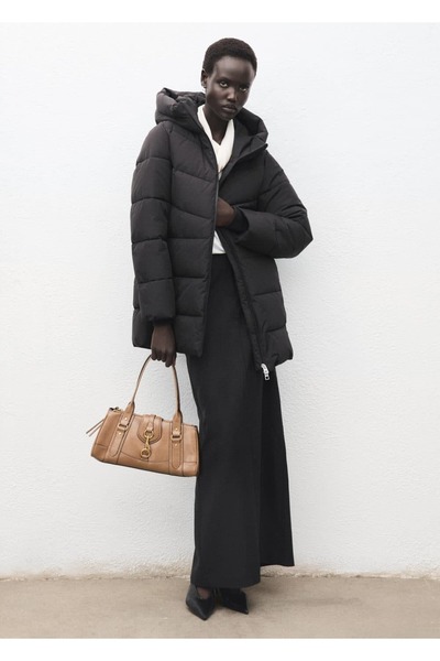 MANGO Woman Kapüşonlu kapitone anorak